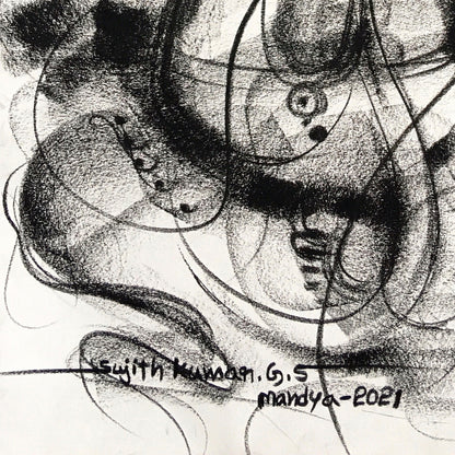 Charcoal Ganesha-6 - SUJITH KUMAR GS MANDYA Art Studio Gallery (SKGSM Art Studio Gallery)