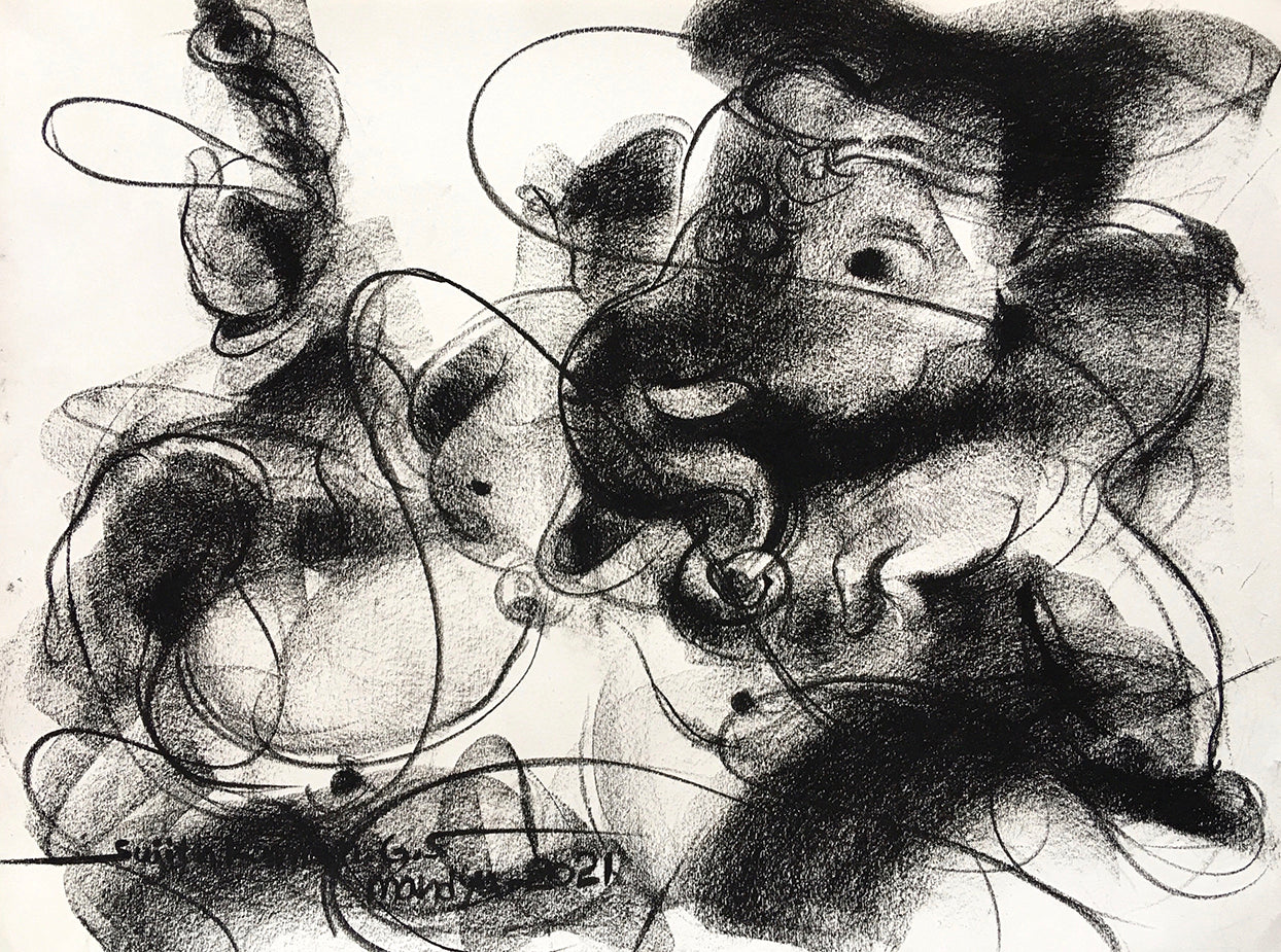 Charcoal Ganesha-7 - SUJITH KUMAR GS MANDYA Art Studio Gallery (SKGSM Art Studio Gallery)