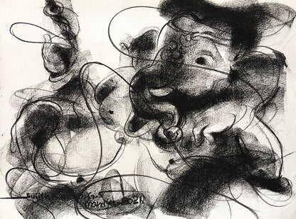 Charcoal Ganesha-7 - SUJITH KUMAR GS MANDYA Art Studio Gallery (SKGSM Art Studio Gallery)