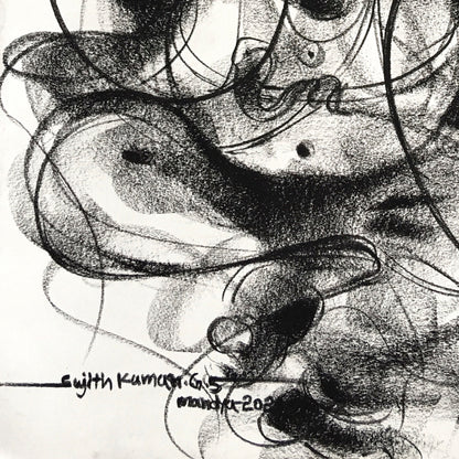 Charcoal Ganesha-8 - SUJITH KUMAR GS MANDYA Art Studio Gallery (SKGSM Art Studio Gallery)