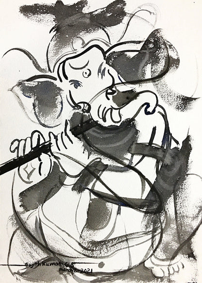 Ganesha-53 - SUJITH KUMAR GS MANDYA Art Studio Gallery (SKGSM Art Studio Gallery)