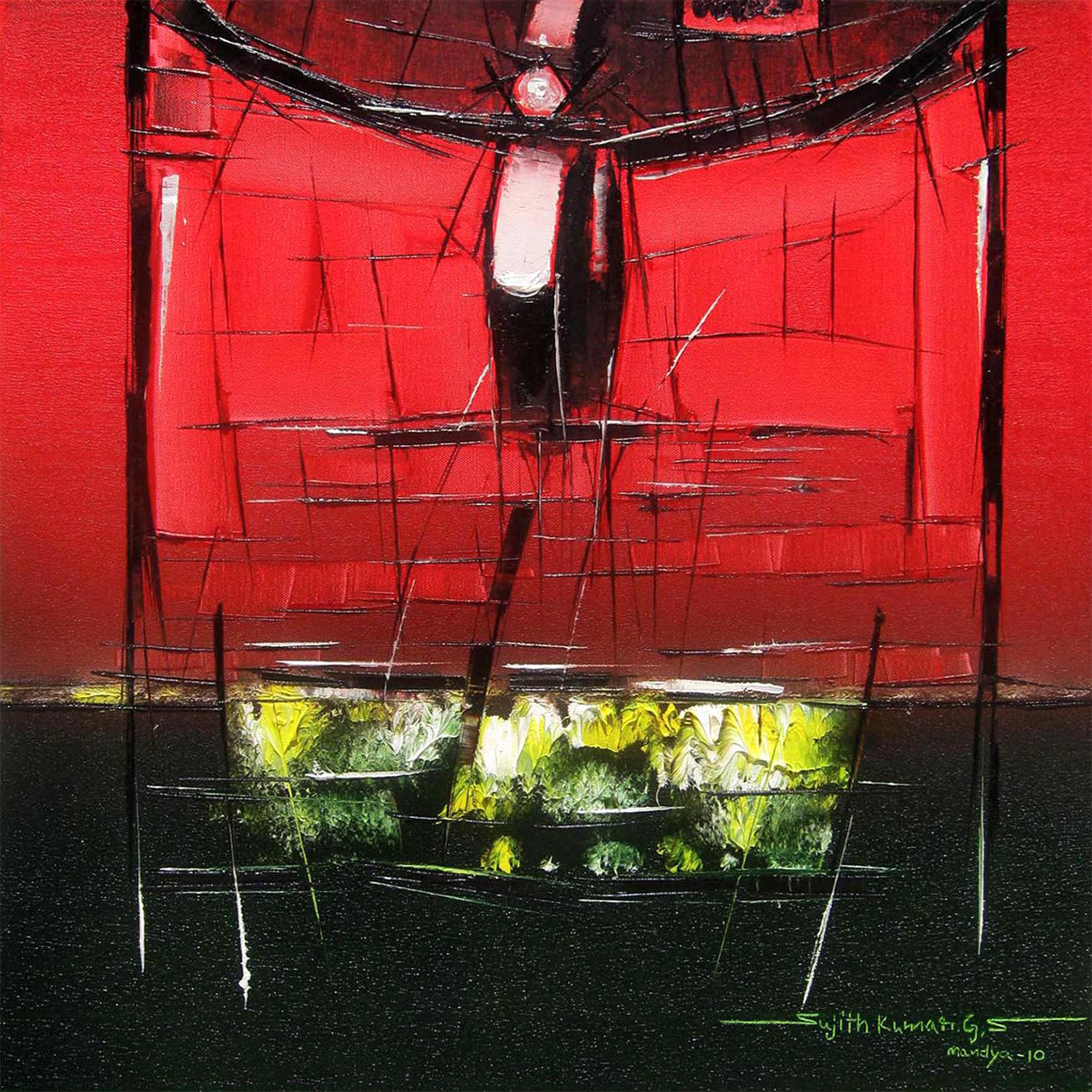 Traffic City-1 - SUJITH KUMAR GS MANDYA Art Studio Gallery (SKGSM Art Studio Gallery)
