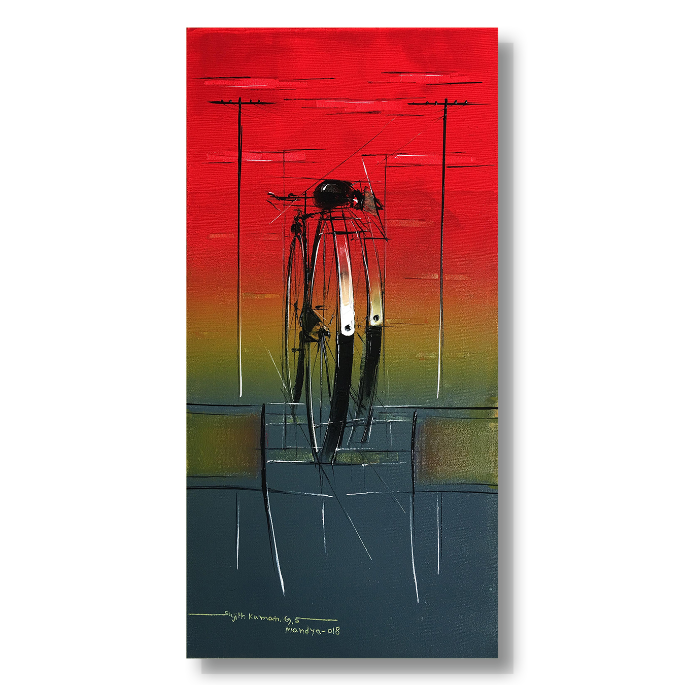 Waiting For Traffic Control-45 - SUJITH KUMAR GS MANDYA Art Studio Gallery (SKGSM Art Studio Gallery)