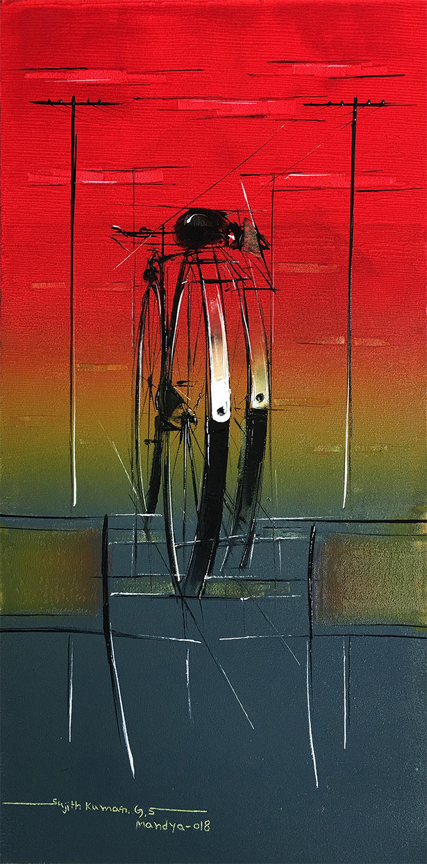 Waiting For Traffic Control-45 - SUJITH KUMAR GS MANDYA Art Studio Gallery (SKGSM Art Studio Gallery)