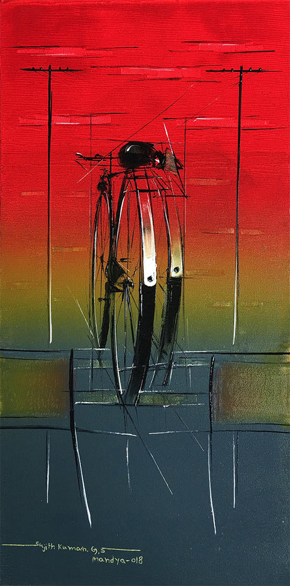 Waiting For Traffic Control-45 - SUJITH KUMAR GS MANDYA Art Studio Gallery (SKGSM Art Studio Gallery)