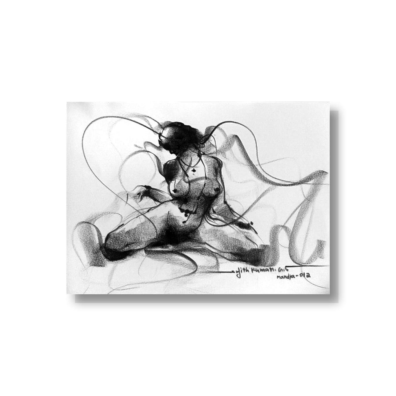 Nude Drawing-05 - SUJITH KUMAR GS MANDYA Art Studio Gallery (SKGSM Art Studio Gallery)