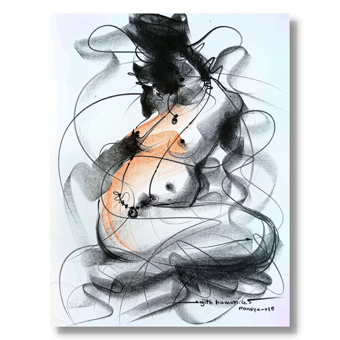 Nude Drawing-150 - SUJITH KUMAR GS MANDYA Art Studio Gallery (SKGSM Art Studio Gallery)