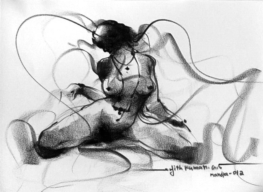Nude Drawing-05 - SUJITH KUMAR GS MANDYA Art Studio Gallery (SKGSM Art Studio Gallery)