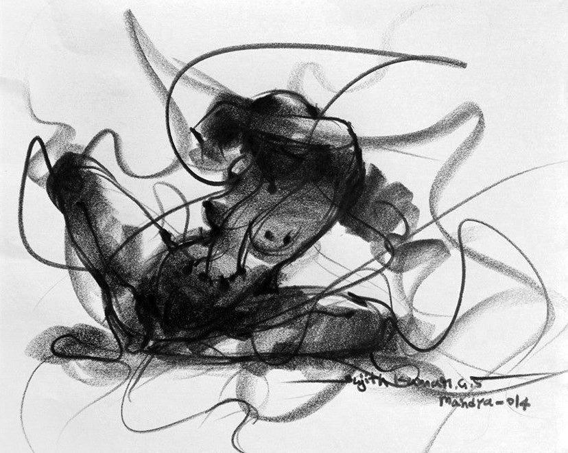 Nude Drawing-058 - SUJITH KUMAR GS MANDYA Art Studio Gallery (SKGSM Art Studio Gallery)
