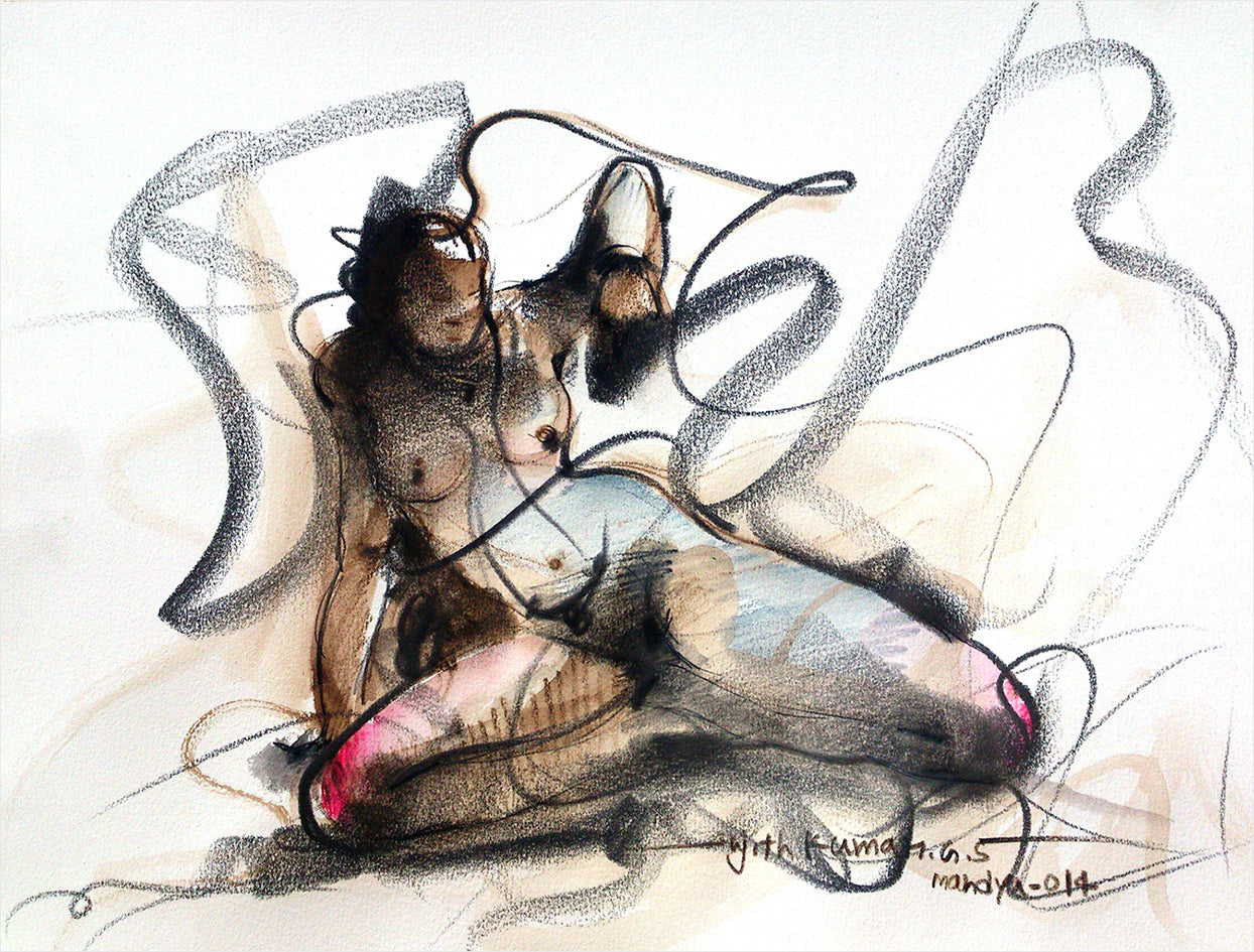 Nude Drawing-075 - SUJITH KUMAR GS MANDYA Art Studio Gallery (SKGSM Art Studio Gallery)