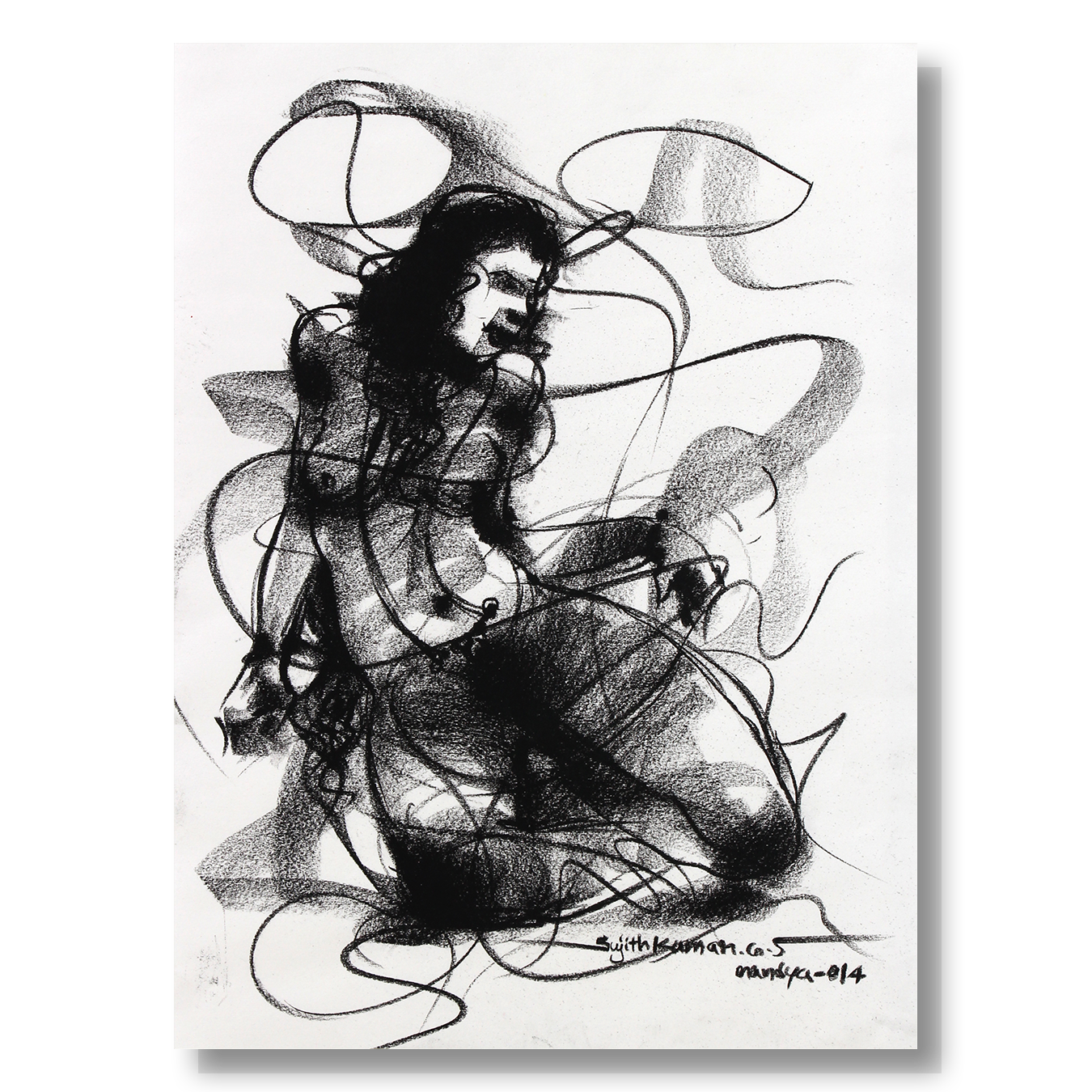 Nude Drawing-065 - SUJITH KUMAR GS MANDYA Art Studio Gallery (SKGSM Art Studio Gallery)