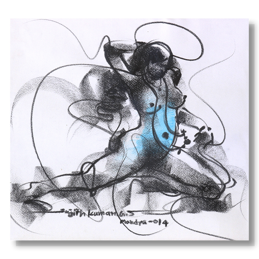 Nude Drawing-084 - SUJITH KUMAR GS MANDYA Art Studio Gallery (SKGSM Art Studio Gallery)
