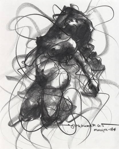 Nude Drawing-042 - SUJITH KUMAR GS MANDYA Art Studio Gallery (SKGSM Art Studio Gallery)