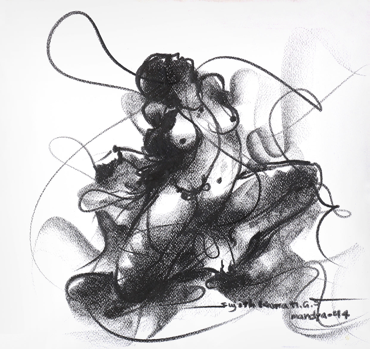Nude Drawing-081 - SUJITH KUMAR GS MANDYA Art Studio Gallery (SKGSM Art Studio Gallery)