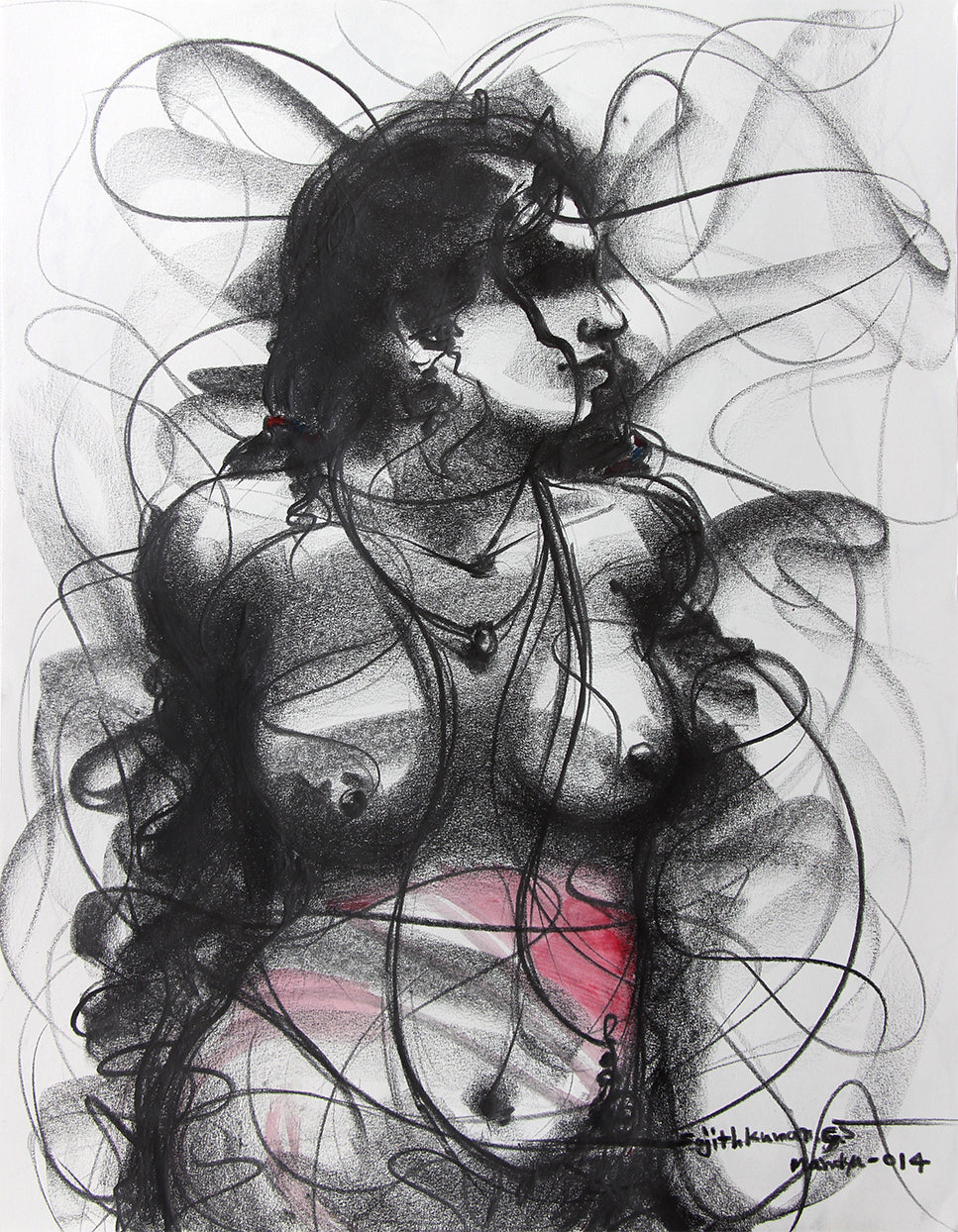 Nude Drawing-088 - SUJITH KUMAR GS MANDYA Art Studio Gallery (SKGSM Art Studio Gallery)