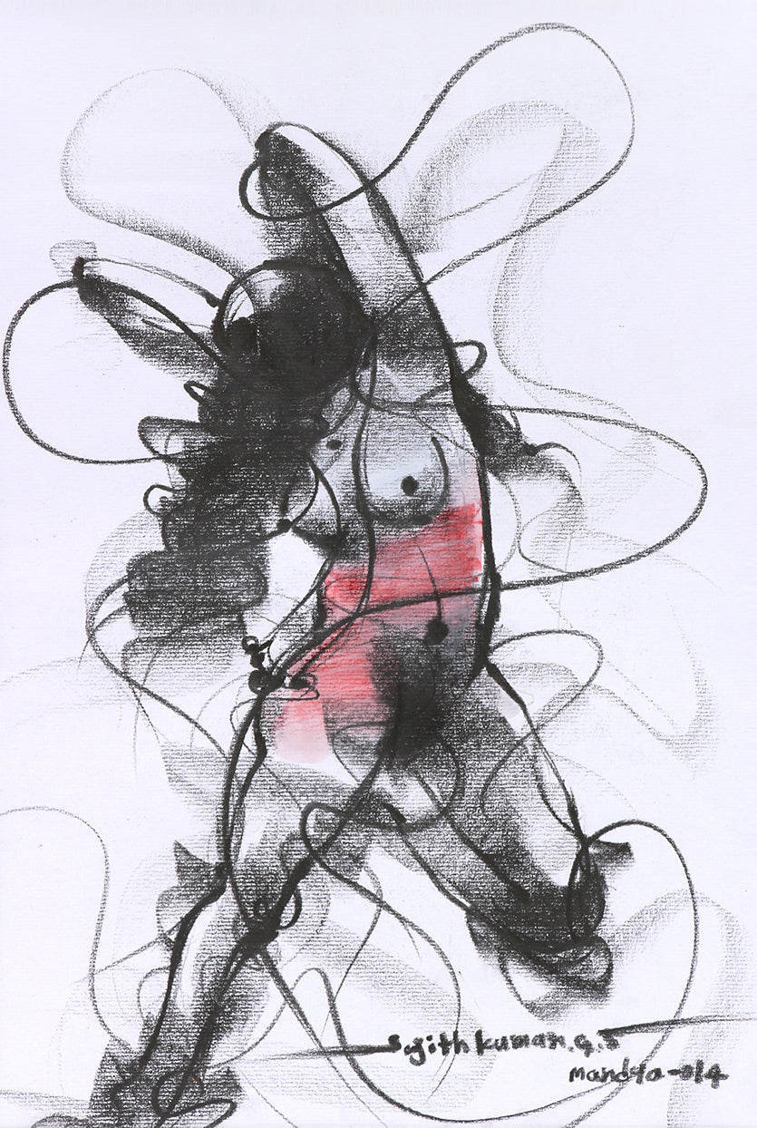 Nude Drawing-099 - SUJITH KUMAR GS MANDYA Art Studio Gallery (SKGSM Art Studio Gallery)