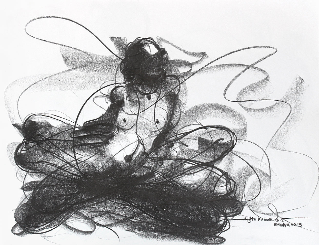 Nude Drawing-121 - SUJITH KUMAR GS MANDYA Art Studio Gallery (SKGSM Art Studio Gallery)