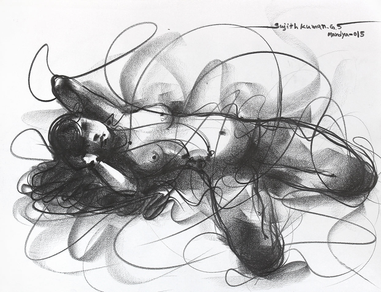 Nude Drawing-141 - SUJITH KUMAR GS MANDYA Art Studio Gallery (SKGSM Art Studio Gallery)
