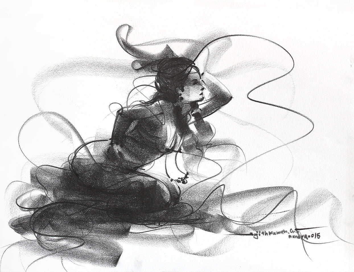 Nude Drawing-144 - SUJITH KUMAR GS MANDYA Art Studio Gallery (SKGSM Art Studio Gallery)