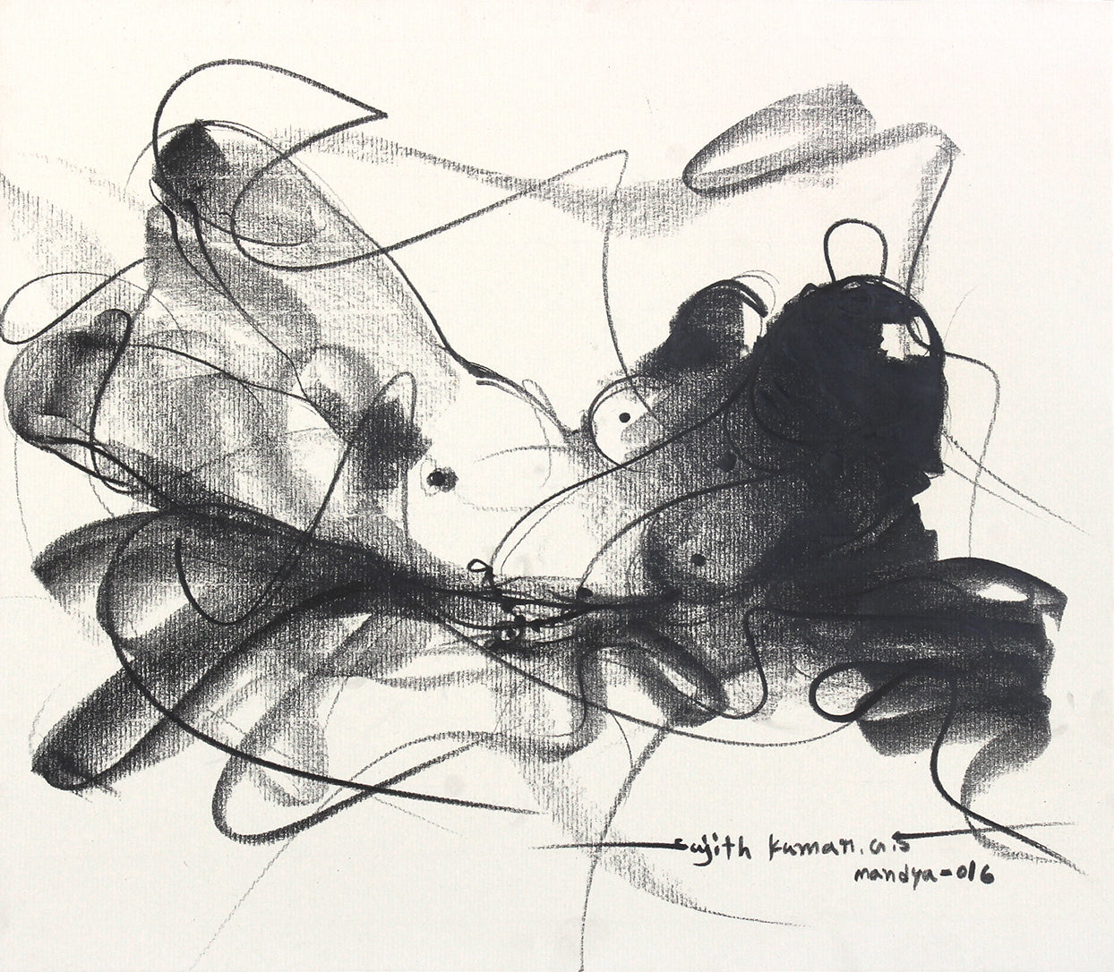 Nude Drawing-200 - by Sujith Kumar GS Mandya | NUDE Series Artwork