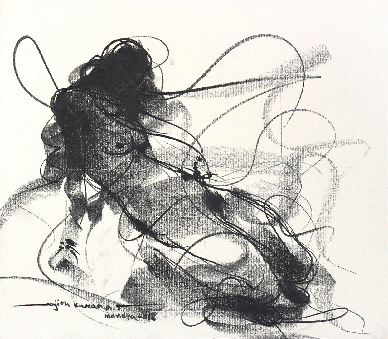Nude Drawing-201 - by Sujith Kumar GS Mandya | NUDE Series Artwork