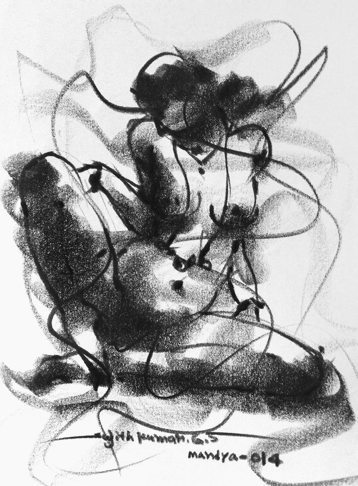 Nude Drawing-049 - SUJITH KUMAR GS MANDYA Art Studio Gallery (SKGSM Art Studio Gallery)
