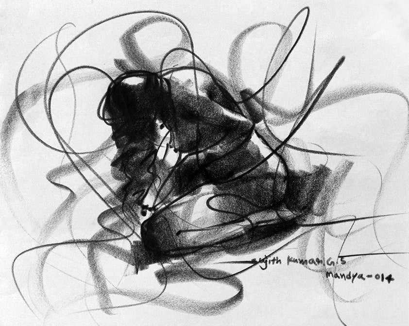 Nude Drawing-057 - SUJITH KUMAR GS MANDYA Art Studio Gallery (SKGSM Art Studio Gallery)