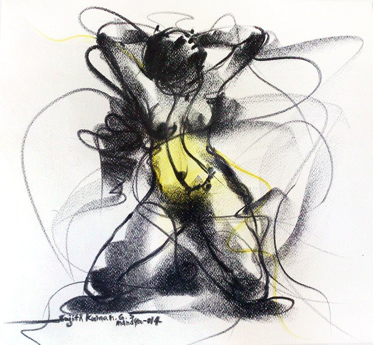 Nude Drawing-082 - SUJITH KUMAR GS MANDYA Art Studio Gallery (SKGSM Art Studio Gallery)