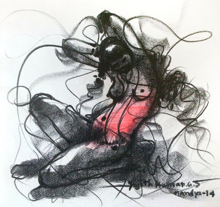 Nude Drawing-083 - SUJITH KUMAR GS MANDYA Art Studio Gallery (SKGSM Art Studio Gallery)