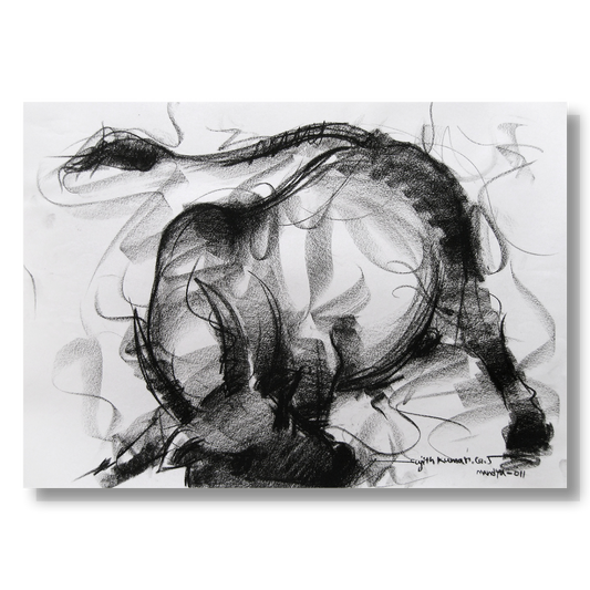 Bull Drawing-005a - SUJITH KUMAR GS MANDYA Art Studio Gallery (SKGSM Art Studio Gallery)