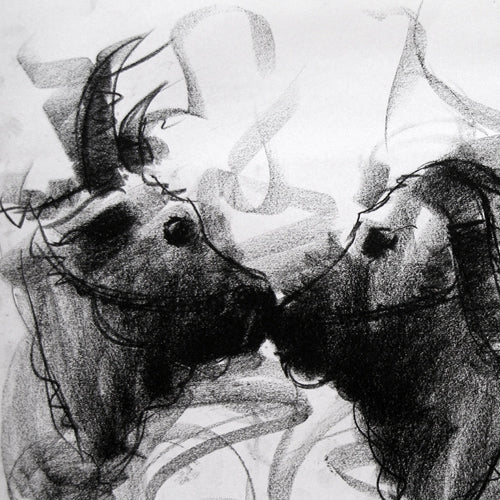 Bull Drawing-006a - SUJITH KUMAR GS MANDYA Art Studio Gallery (SKGSM Art Studio Gallery)