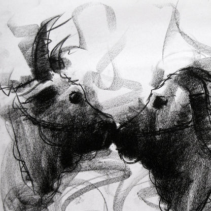 Bull Drawing-006a - SUJITH KUMAR GS MANDYA Art Studio Gallery (SKGSM Art Studio Gallery)