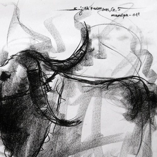 Bull Drawing-006a - SUJITH KUMAR GS MANDYA Art Studio Gallery (SKGSM Art Studio Gallery)