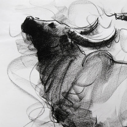 Bull Drawing-008 - SUJITH KUMAR GS MANDYA Art Studio Gallery (SKGSM Art Studio Gallery)