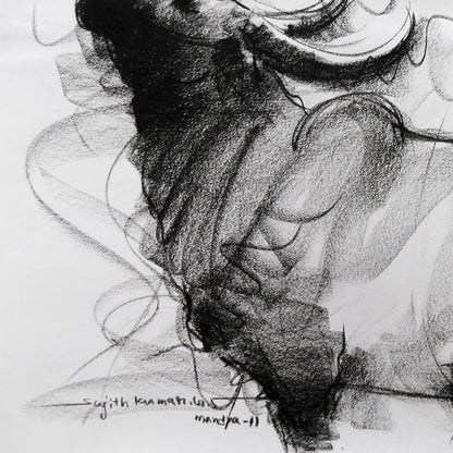 Bull Drawing-008 - SUJITH KUMAR GS MANDYA Art Studio Gallery (SKGSM Art Studio Gallery)