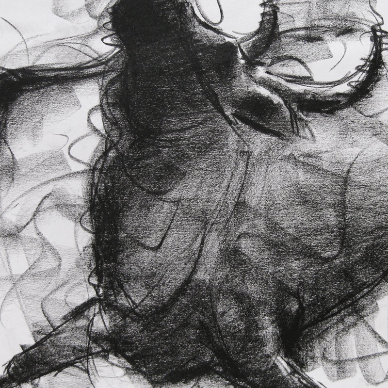 Bull Drawing-009 - SUJITH KUMAR GS MANDYA Art Studio Gallery (SKGSM Art Studio Gallery)