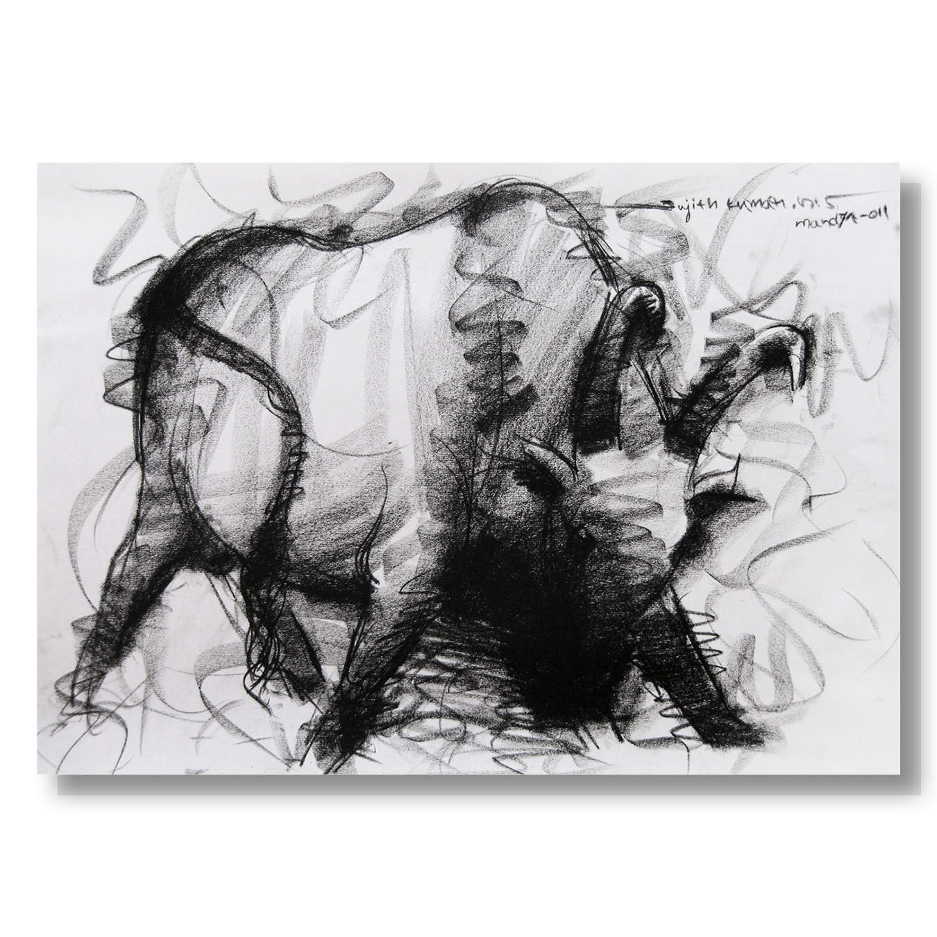 Bull Drawing-010 - SUJITH KUMAR GS MANDYA Art Studio Gallery (SKGSM Art Studio Gallery)