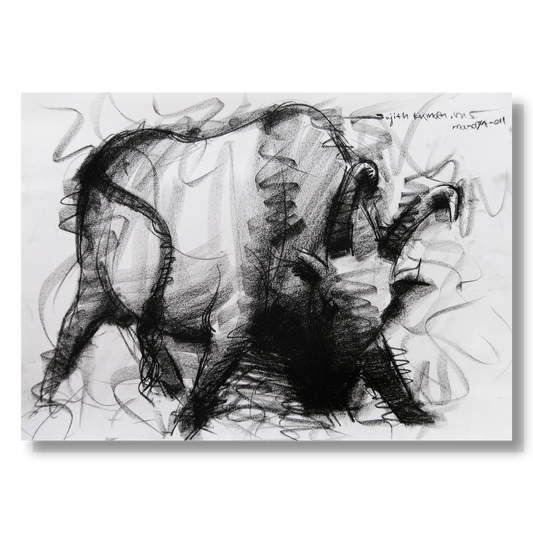 Bull Drawing-010 - SUJITH KUMAR GS MANDYA Art Studio Gallery (SKGSM Art Studio Gallery)