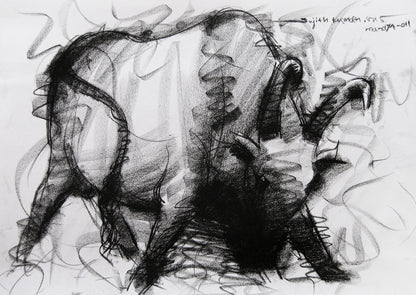 Bull Drawing-010 - SUJITH KUMAR GS MANDYA Art Studio Gallery (SKGSM Art Studio Gallery)