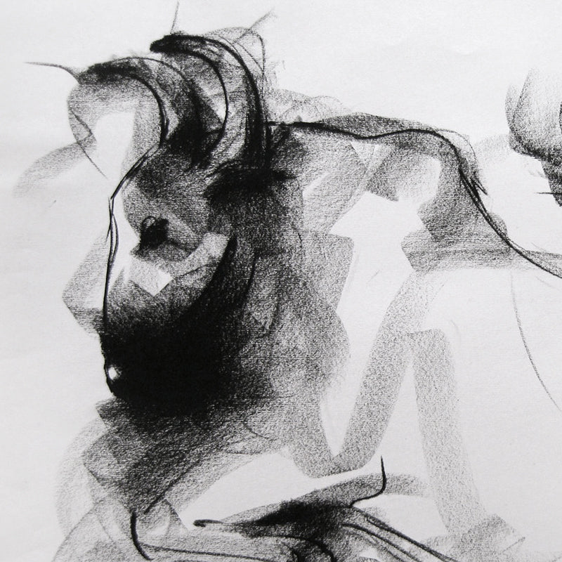 Bull Drawing-011 - SUJITH KUMAR GS MANDYA Art Studio Gallery (SKGSM Art Studio Gallery)