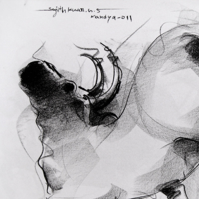 Bull Drawing-013 - SUJITH KUMAR GS MANDYA Art Studio Gallery (SKGSM Art Studio Gallery)