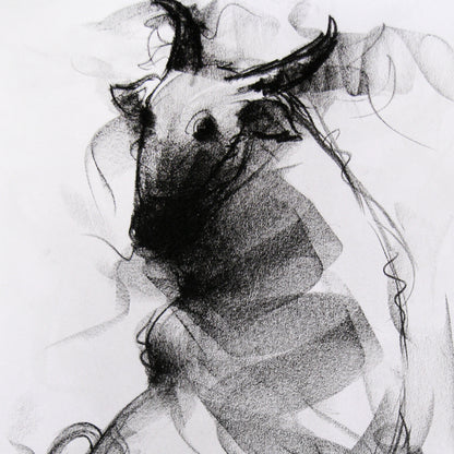 Bull Drawing-015 - SUJITH KUMAR GS MANDYA Art Studio Gallery (SKGSM Art Studio Gallery)