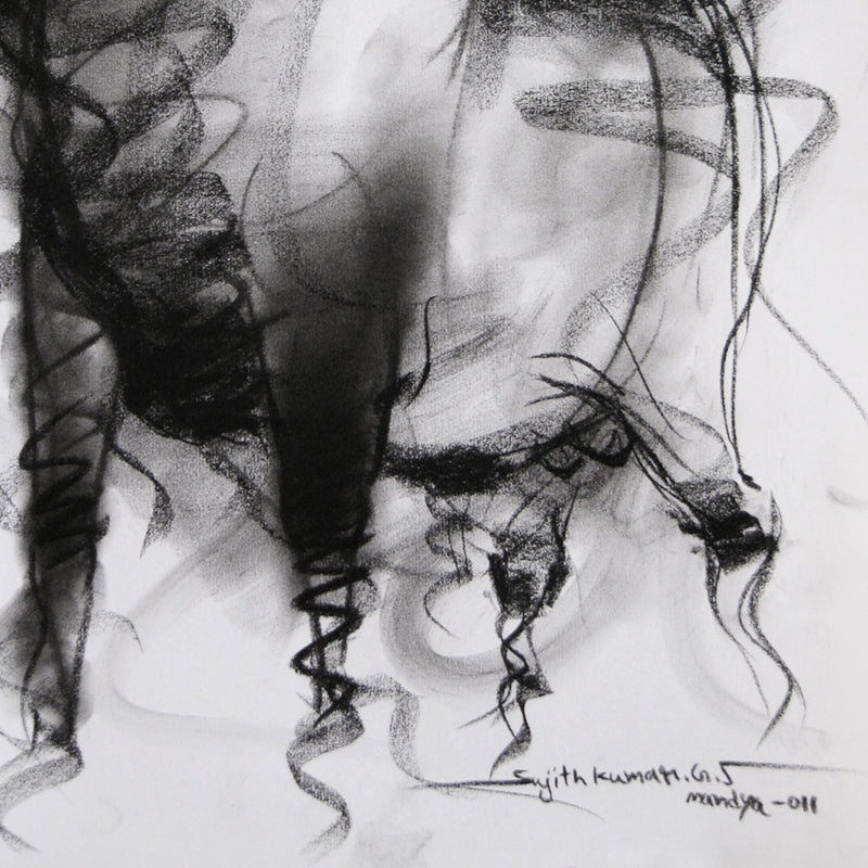 Bull Drawing-016 - SUJITH KUMAR GS MANDYA Art Studio Gallery (SKGSM Art Studio Gallery)