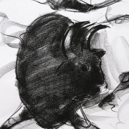 Bull Drawing-017 - SUJITH KUMAR GS MANDYA Art Studio Gallery (SKGSM Art Studio Gallery)