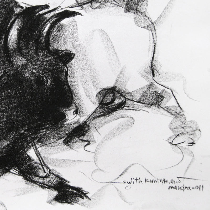 Bull Drawing-017 - SUJITH KUMAR GS MANDYA Art Studio Gallery (SKGSM Art Studio Gallery)