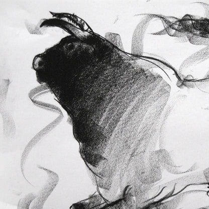 Bull Drawing-020 - SUJITH KUMAR GS MANDYA Art Studio Gallery (SKGSM Art Studio Gallery)