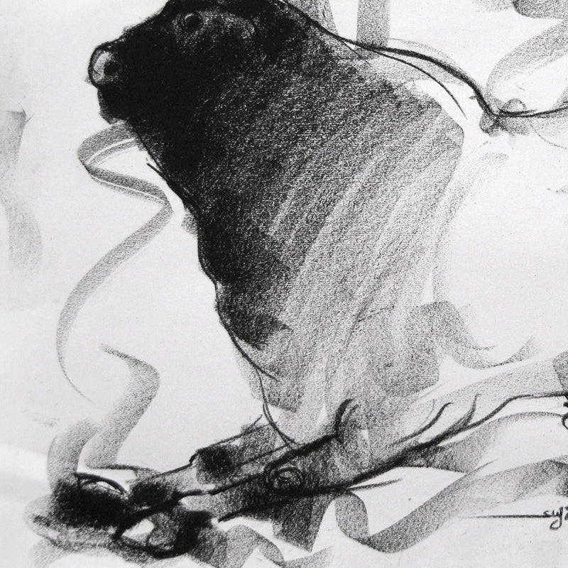 Bull Drawing-020 - SUJITH KUMAR GS MANDYA Art Studio Gallery (SKGSM Art Studio Gallery)