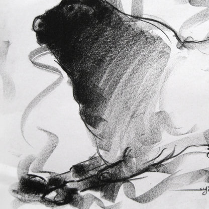 Bull Drawing-020 - SUJITH KUMAR GS MANDYA Art Studio Gallery (SKGSM Art Studio Gallery)