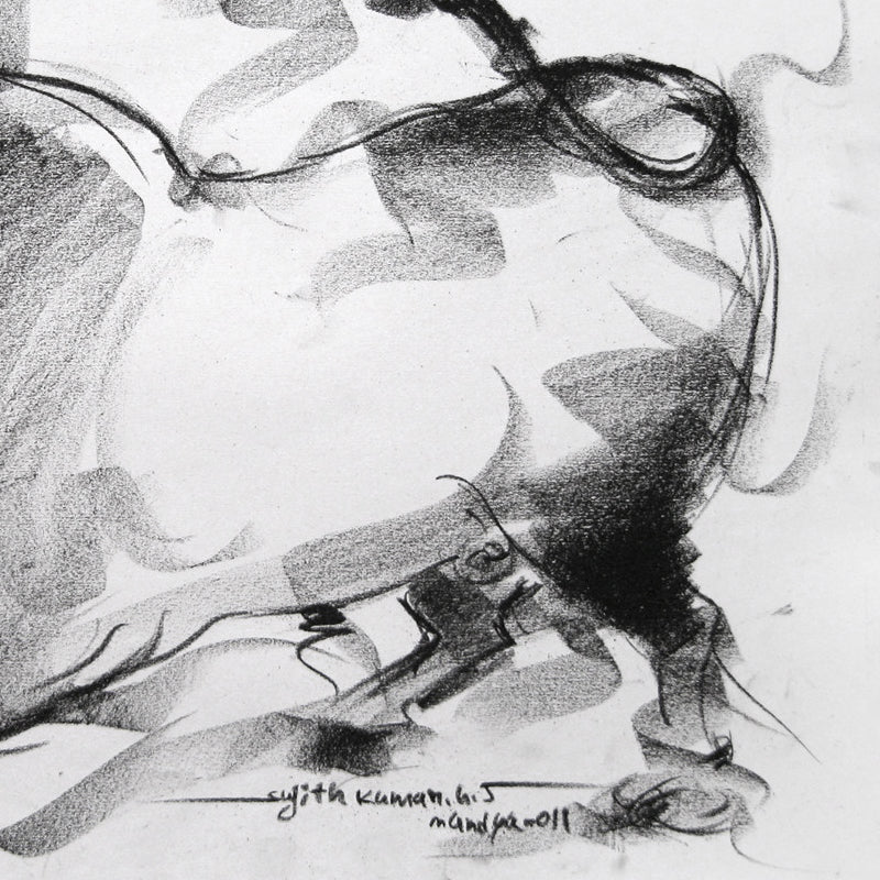Bull Drawing-020 - SUJITH KUMAR GS MANDYA Art Studio Gallery (SKGSM Art Studio Gallery)