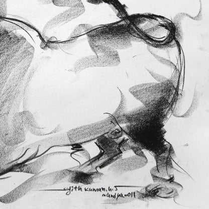 Bull Drawing-020 - SUJITH KUMAR GS MANDYA Art Studio Gallery (SKGSM Art Studio Gallery)